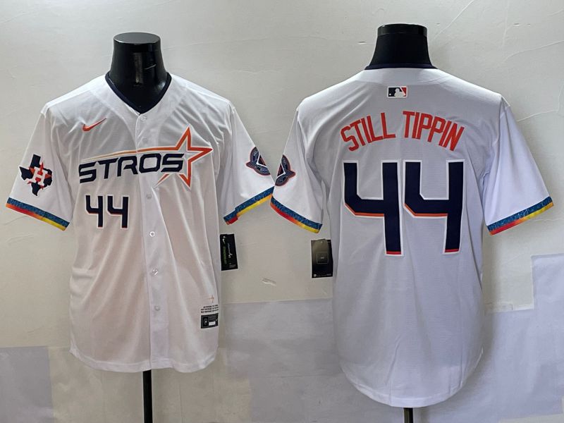 Men Houston Astros 44 Still Tippin White Four generations Joint Name 2025 Nike MLB Jersey style 36